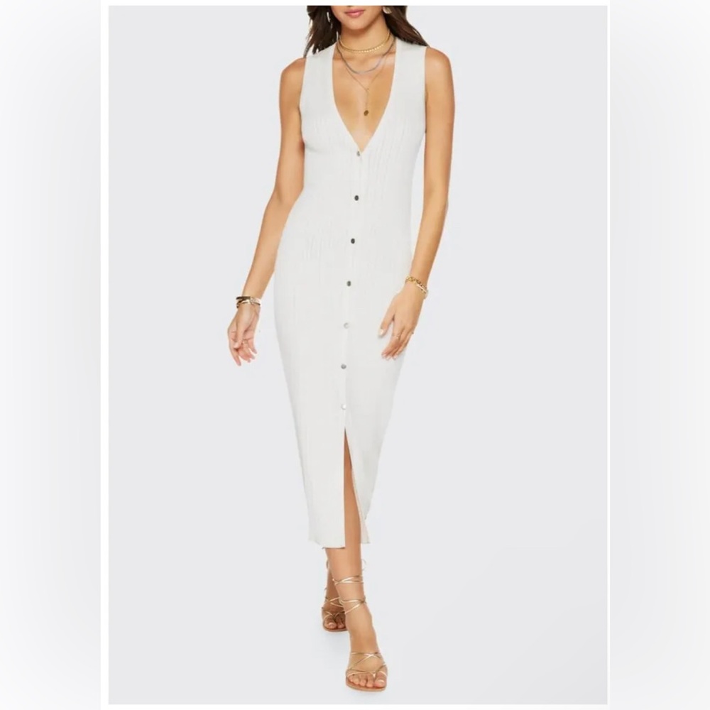RAMY BROOK Simon Sleeveless Ribbed Button-Front Dress Size XS